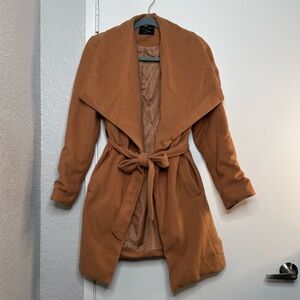 Tan Belted Women's Coat